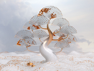 Cold Hand Fan Tree 3d animation cinema4d cloth motion tree