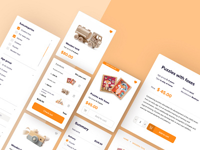 E-commerce website cards ui design e commerce shopping toys ui ux web