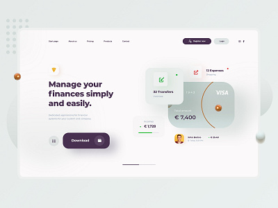 Financial UI Concept - Landing Page for app concept design financial landing page landing page design landing page ui minimalist ui ux web design webdesign website