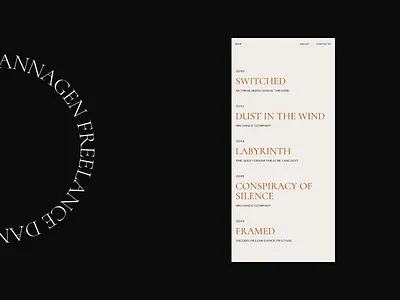 MH / Mobile version of the Performance page artist dancer interaction interaction design mobile design mobile interaction performance performer portfolio portfolio website profile trendy