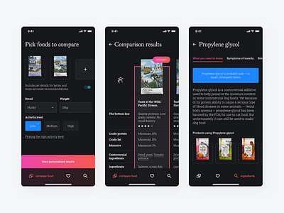 The right food for the right dog app clean design minimal mobile pet typogaphy ui