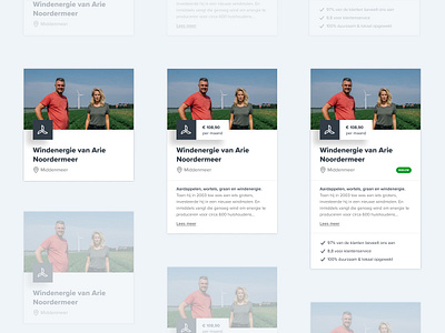Design System – Producer Card card components design system elements energy figma input sustainability ui user interface vandebron web windmolen