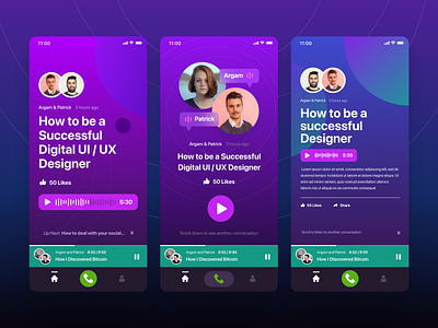 Podcast App design ios ios app design ios app ui mobile app player podcast ui ui design uidesign user inteface
