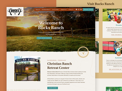 Ranch Homepage Design adventure explore farm mountain nashville nature ranch retreat tennessee web design website design
