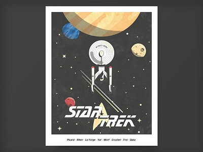 Star Trek art grit illustration mars nasa perseverance planet poster sci fi space star trek vector