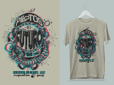 Pilotos del futuro design illustration screen print t shirt design vector