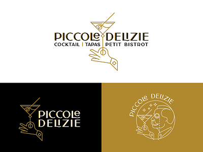 PICCOLE DELIZIE - Cocktail Bar Logo bar bar logo branding cocktail cocktail bar cocktail illustration design illustration illustrations logo logo design logodesign logos monoline vector