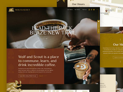 Coffee Shop Design adventure coffee coffee shop gold maroon nashville small town tennessee web design website design