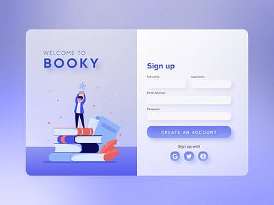 Sign Up with Glassmorphism design dribbble flat glassmorphism illustration minimal ui ui design uiux ux vector web