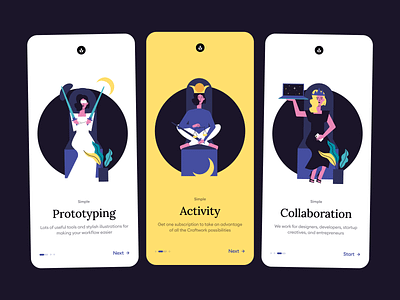 Castle Illustrations ⚡️ app application castle colorful craftwork design illustration illustrations product screens ui vector