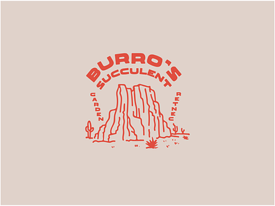 Burro's Succulent Garden Center Logo branding cactus garden logo plants retro succulent