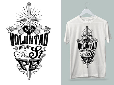 Mi voluntad es del Sr fe design illustration screen print t shirt design vector