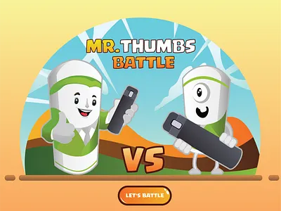 Mr. Thumbs Battle animation art design flat graphic design illustration illustrator vector