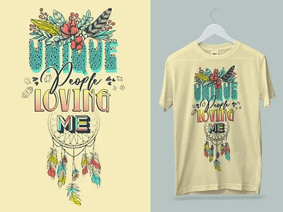 Unique people loving me design illustration screen print t shirt design vector