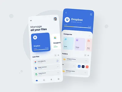 Cloud Manager Mobile App app cloud design dropbox files google drive ios manager minimalism mobile ui ux