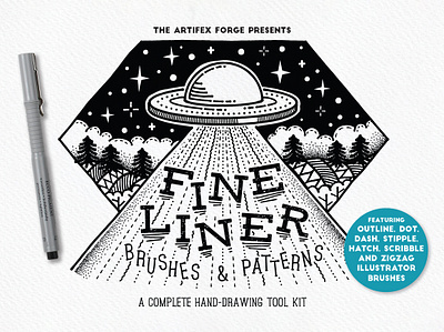 Fine Liner Brushes & Patterns brush brushes fine fineline fineliner hand drawn handdrawn illustrator ink liner outline outlines pen pens sketch stipple stippled tattoo vector zigzag