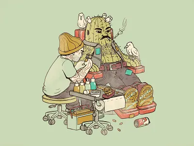 Desert City No. 3 arizona art cactus character design desert design illustration tattoo