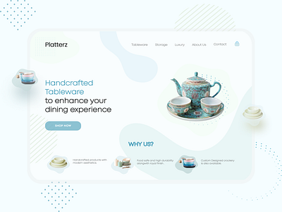 Online Tableware/Crockery Store-UI/UX Web Design branding crockery design desktop design figma landing page design landingpage online shop online shopping online store platter sketch tableware typography ui uiux ux webdesign webdesigner website design