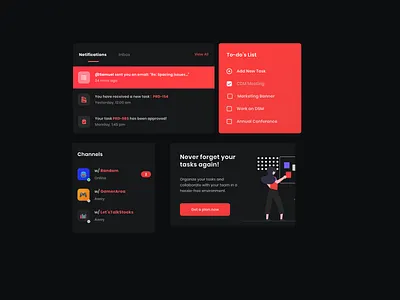 Collaboration Messaging and Productivity Tool - UI Components adobexd design ui
