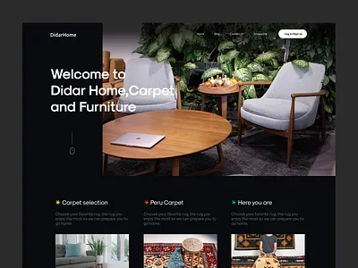 Didar Home Page bitcoin carpet carpet cleaning crypto dark dark app dark mode dark theme dark ui desktop furniture furniture app furniture design homepage landing landing page ui design uidesign website