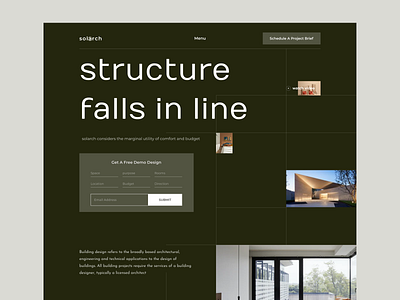 Solarch - Architecture Homepage Design architecture clean graphicdesign interior landing landingpage minimal simple ui user interface web web design website website design
