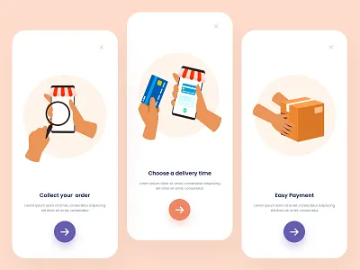 Food Delivery App - Onboarding app app design app development contact us figma food app food app ui food apps food delivery food ui landing page mobile app mobile apps onboarding onboarding screen onboarding ui trendy design uidesign web development webdesign