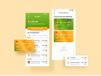 App Wallet & Payment method Ui Design Concept android app app design app ui card ui card ui design cards ui creative creative design ios payment payment app ui ui ux ui design uidesign uiux wallet wallets