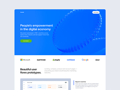 Landing page app business clean clean ui design economy irakli lolashvili landign landing page menu minimalistic tabs ui