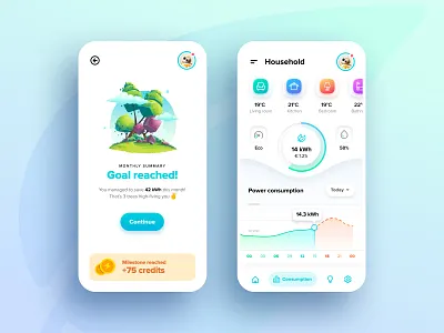 Energy App android app clean eco electricity energy environment figma gamification inspiration ios iphone ui ux