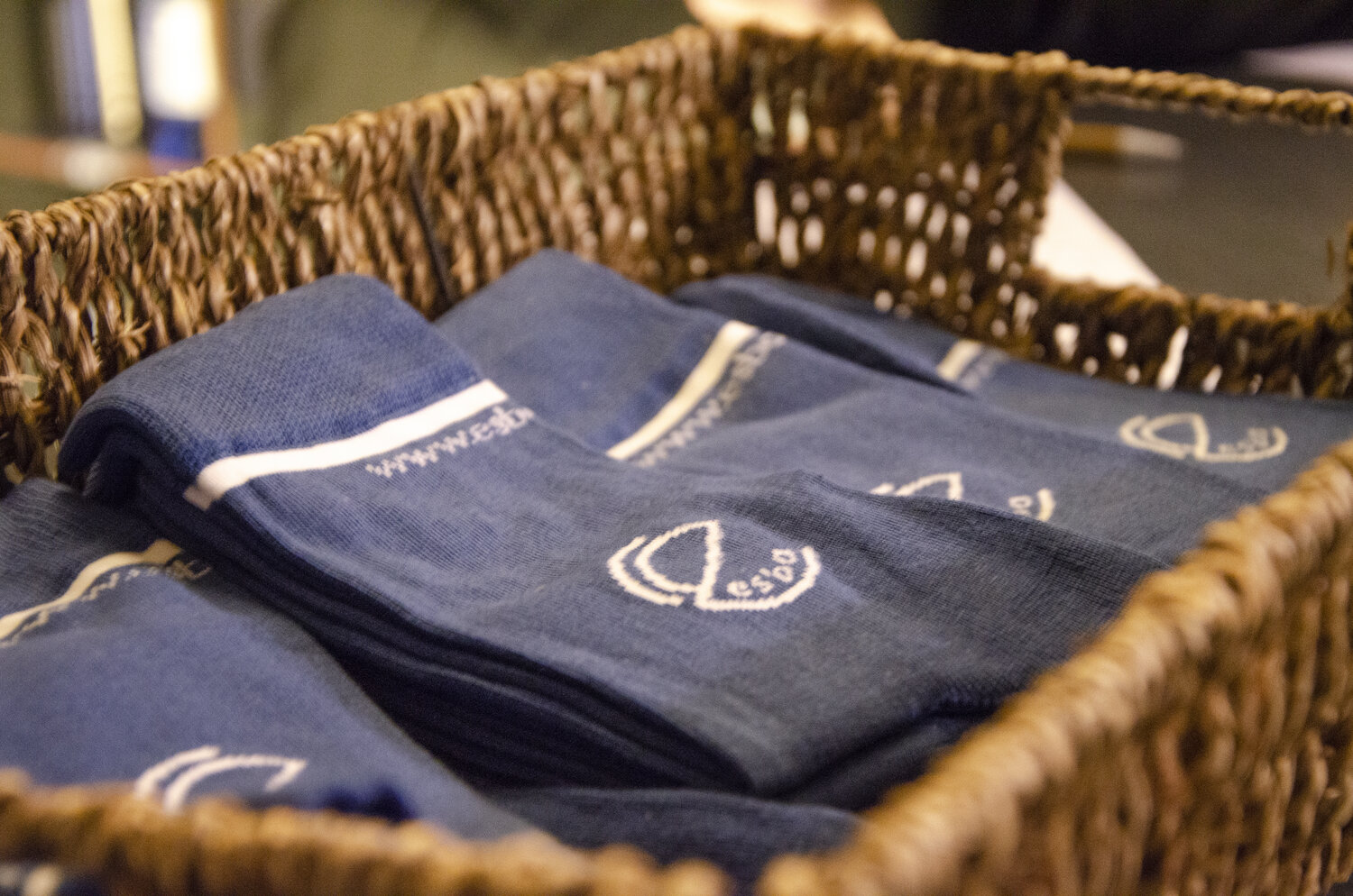 ESBA promotional item blue design promotional design socks