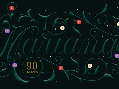 Mariana flourishes lettering typography