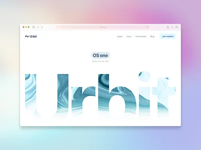 Urbit OS one landing page