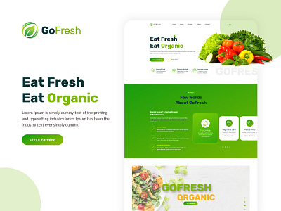 Go Fresh & Eat Organic Just Healthy Food clean ui design eco friendly ecommerce business farm fresh fresh food fresh fruits healthy healthy food immune system immunity juice minimal minimalistic natural food online ordering online organic shop organic food responsive design vegetables wellness