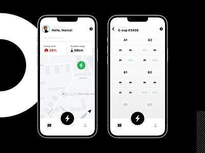 E-cup App (EV charging) app branding design logo mobile product ui ux