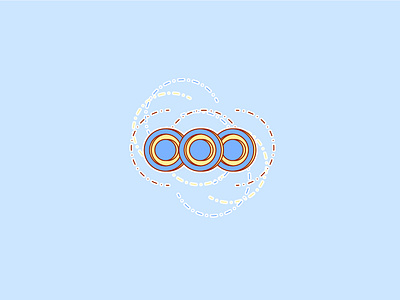 3 Dots abstract art abstract design blue branding design icon illustration logo outline vector yellow