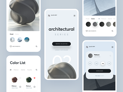 Pulver : Render Showcase Responsive architecture catalog coat color digital landing design mobile mobile ui powder pulver series web design website