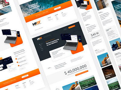 MEST Energy Website app bold design electricity energy gradient minimal modern orange product ui uiux ux website