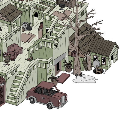 Preview of a book architecture drawing illustration isometric art