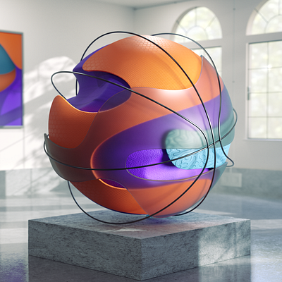 BAKSETBALL SCULPTURE abstract art basketball cinema 4d design motion design orange redshift3d