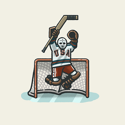 The Miracle on Ice 1980 athlete drawing hockey hockey logo illustration jim craig mario miracle on ice olympics portrait sports spot illustration team usa usa winter olympics zucca