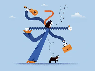 Balance affinity designer balance character dog flat girl graphic graphic design illustration music vector work yoga