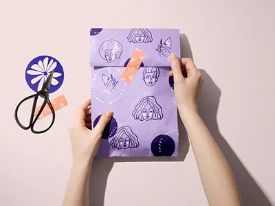 Woman's Day Themed Packaging x NoIssue challenge creatsy doodles giftwrap icons mockup noissue packaging packaging mockup pattern purple stickers washi tape woman woman illustration women in illustration womens day