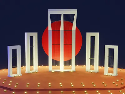 The Central Shaheed Minar 3d art 3d blender 3d model 3d render architecture blender blender3d polygonal model shaheed minar