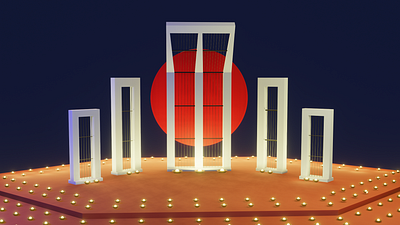 The Central Shaheed Minar 3d art 3d blender 3d model 3d render architecture blender blender3d polygonal model shaheed minar