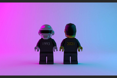 Daft Punk 1993-2021 3d blender blender3d color cycles daftpunk design illustration lego