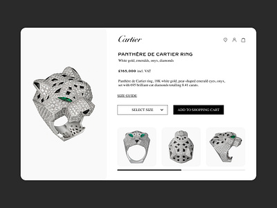 Cartier Ring - Product Page app branding button cartier design digital design ecommerce fashion graphic design icon landing page logo luxury mobile shop store ui vector web design website