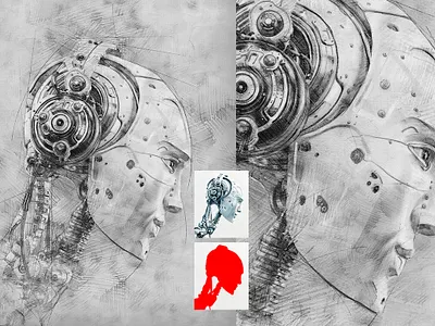 Tech Sketch Photoshop Action abstract action artist artwork brush creative draw paint photoshop preset style tech template art design drawing modern photoshop professional sketch