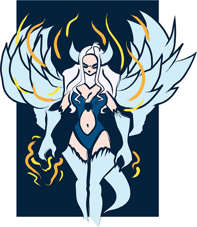 Mira J blue fairy fairy tail illustration illustrator minimalist