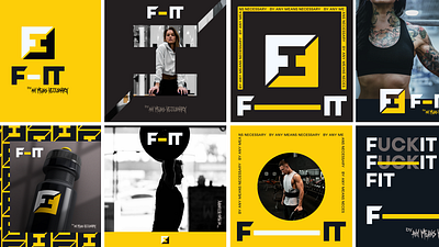 F-IT by Any Means Necessary branding design fitness graphic identity logo social