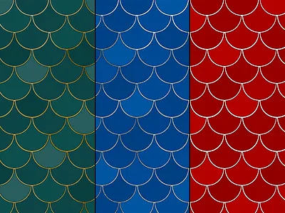 Mermaid, Fish, and Dragon Scales design flat graphic design illustration pattern scales society6 surface design surface pattern design surfacedesign